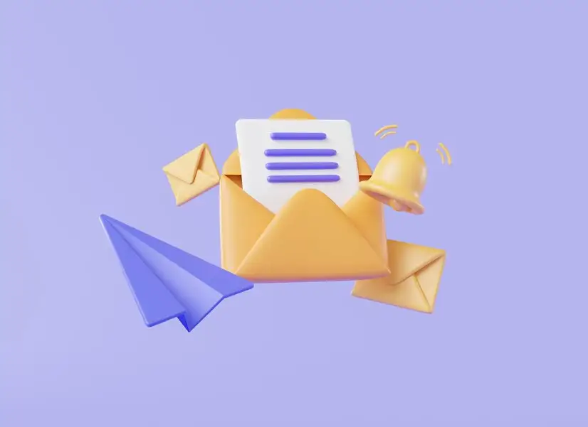 envelope with bell paper plane email letter newsletter notification new message notification alerts mail icon new email message letter document 3d rendering illustration 473922 121