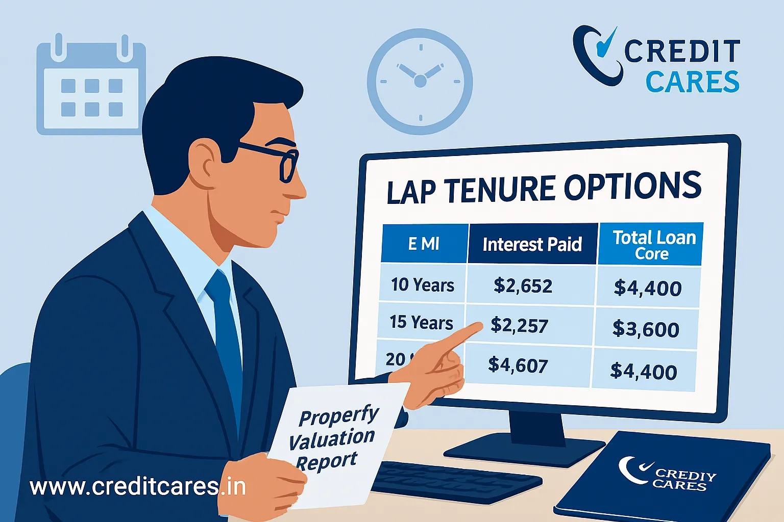 Choosing the right Loan Against Property Tenure with EMI calculator