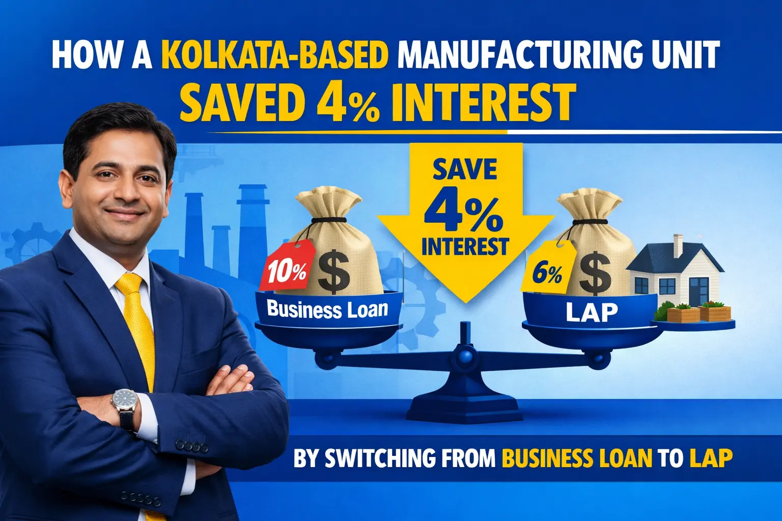 How a Kolkata-Based Manufacturing Unit Saved 4% Interest by Switching from Business Loan to LAP