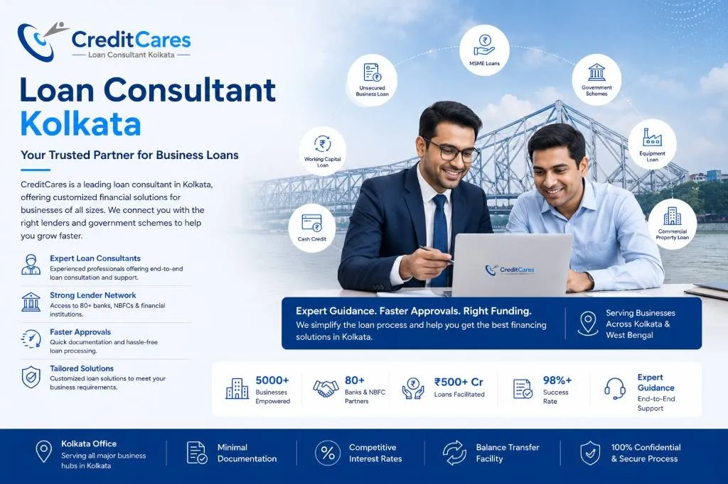 CreditCares Kolkata Loan Consultant Infographic