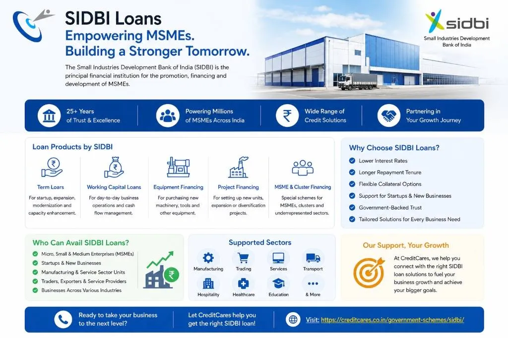 CreditCares SIDBI Loans for MSME Infographic