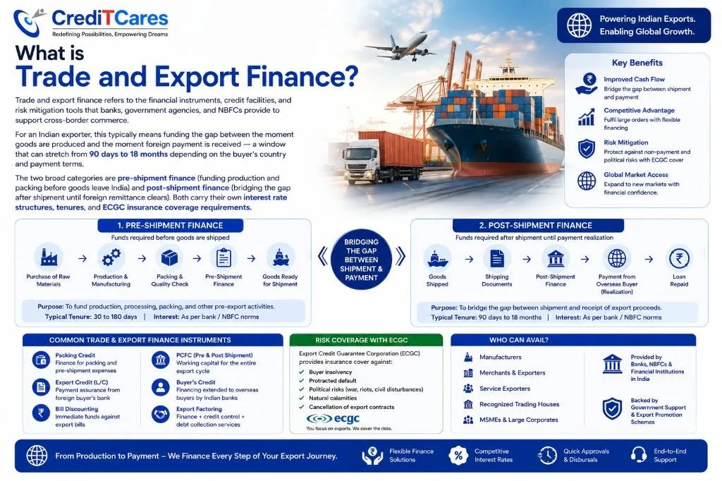Trade & Export Finance Scheme Breakdown Infographic