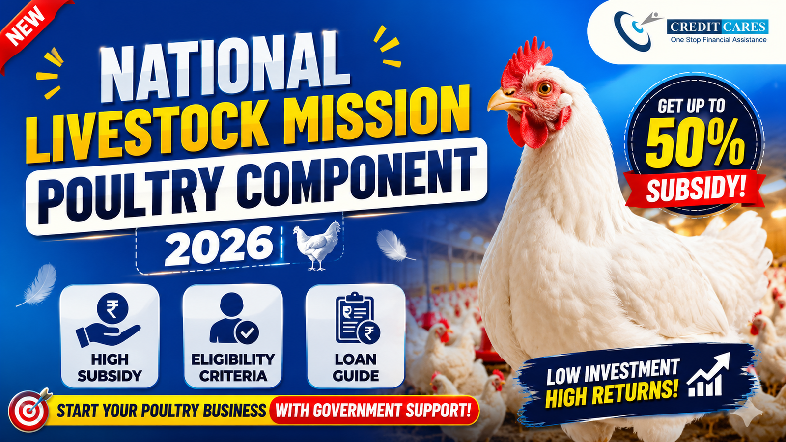 National Livestock Mission Poultry Component 2026: Subsidy, Eligibility and Loan Guide by CreditCares